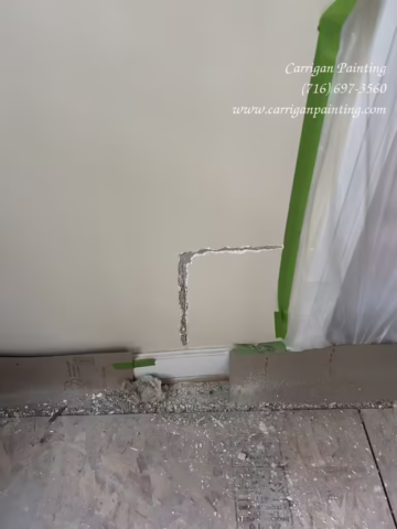 Minor plaster cracks in a wall in Snyder NY 14226