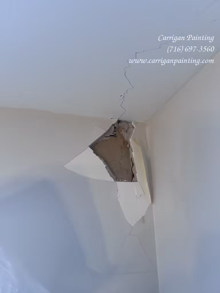 Ugly Plaster Ceiling Repair in North Tonawanda NY - Part 1 of 2