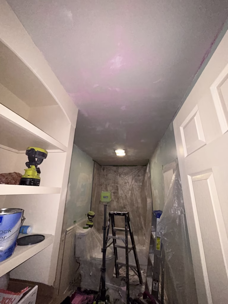 Lockport NY bathroom ceiling skim coating