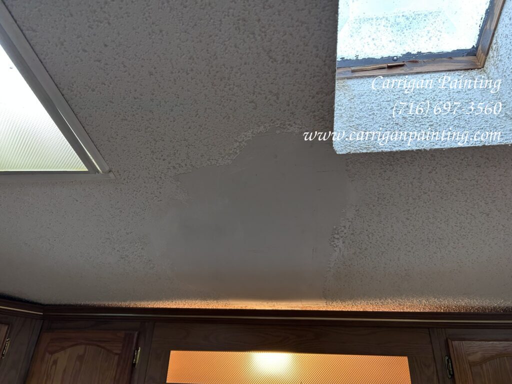 Popcorn Ceiling Repair and Painting - Golden Pond - Part I - The Carrigan Archives Akron NY ceiling repaired in kitchen.