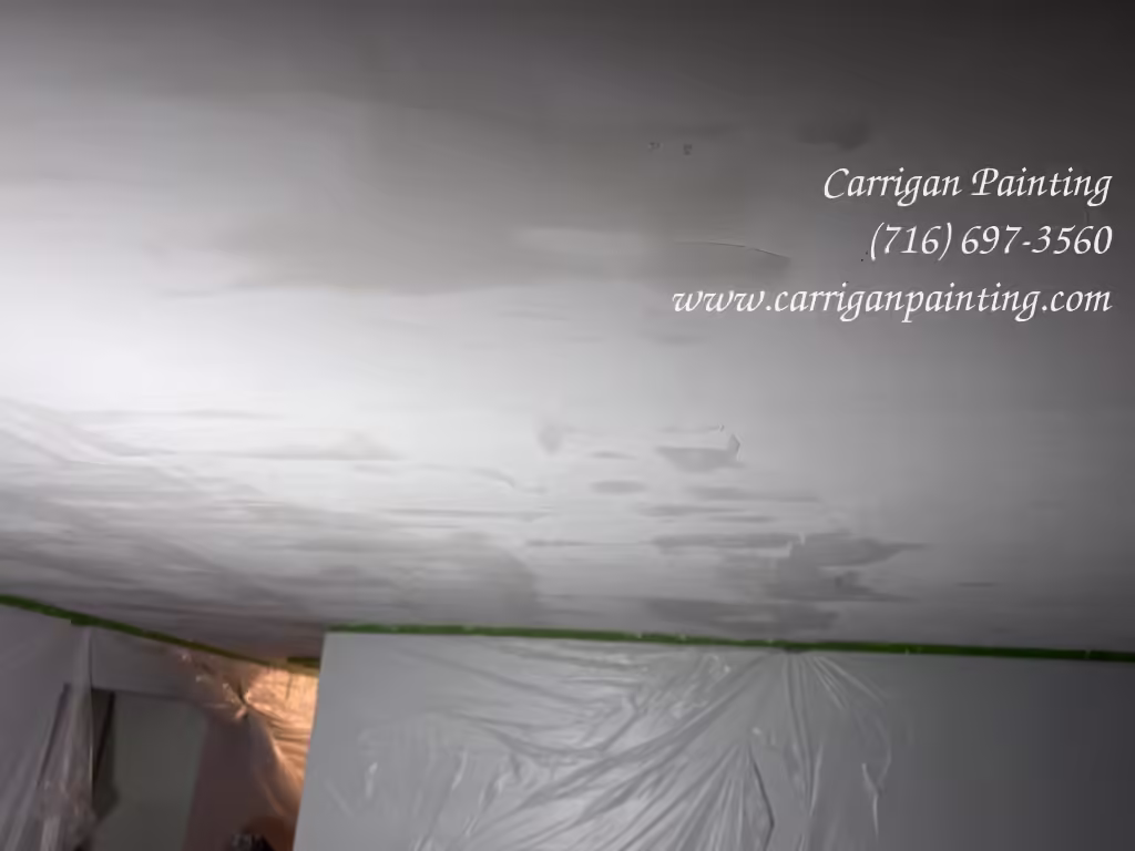 Cheektowaga NY: Drywall Patch in a Plaster Ceiling - Skim Coating