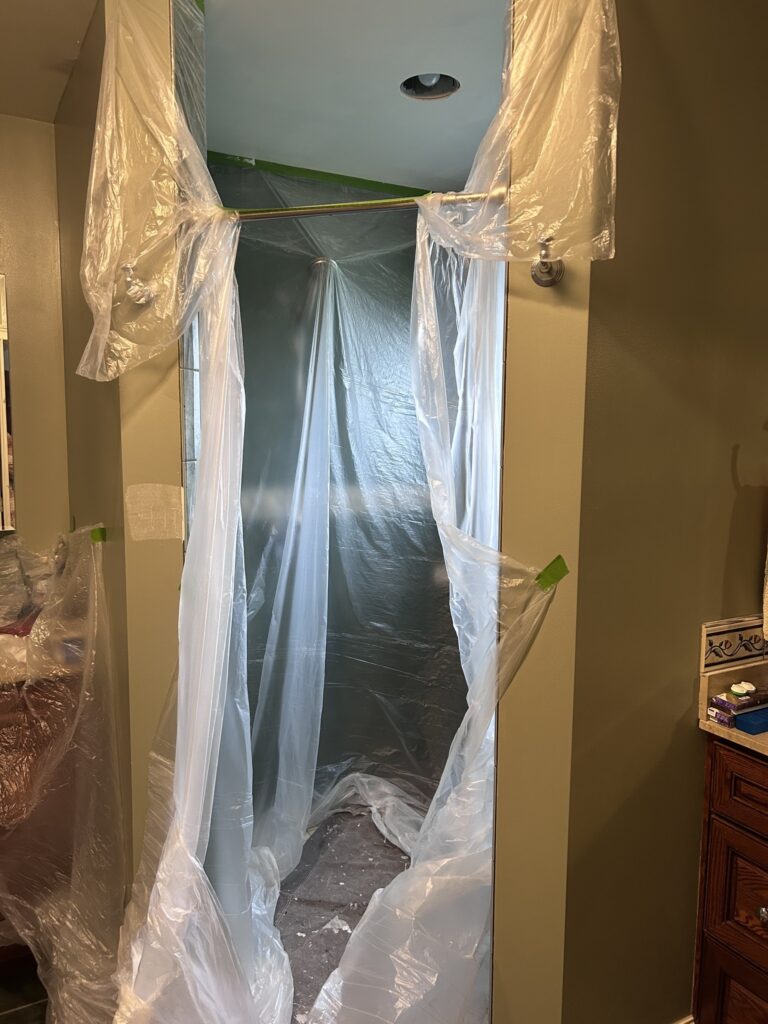 master bathroom shower ceiling repairs