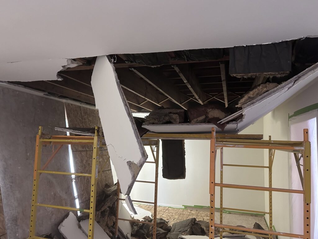 Controlled Collapse of a 11'x15' Plaster Ceiling Section - The Carrigan Archives Controlled Collapse of a 11’x15′ Plaster Ceiling Section