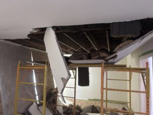 Controlled Collapse of a 11'x15' Plaster Ceiling Section - The Carrigan Archives Controlled Collapse of a 11’x15′ Plaster Ceiling Section