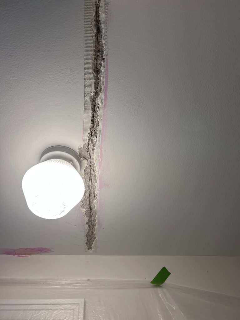 plaster crack V'd out
